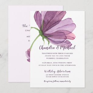 Elegant Waterverf Floral Wedding Uitnodiging