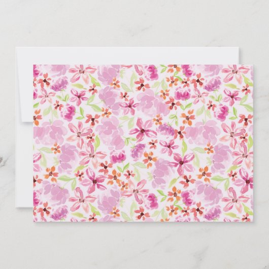 Elegant Waterverf Floral Wedding Uitnodiging (Achterkant)