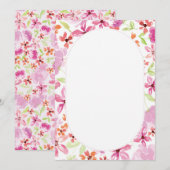 Elegant Waterverf Floral Wedding Uitnodiging (Voorkant / Achterkant)