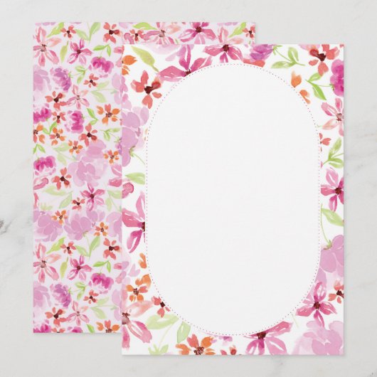 Elegant Waterverf Floral Wedding Uitnodiging (Voorkant / Achterkant)