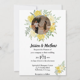 Elegant Waterverf Floral Wedding Uitnodiging