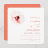 Elegant Waterverf Floral Wedding Uitnodiging (Voorkant / Achterkant)