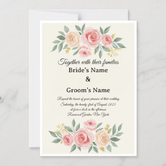 Elegant Waterverf Floral Wedding Uitnodiging Magnetische Uitnodiging