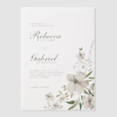 Elegant Waterverf Floral Wedding Vellum Uitnodigingen (Voorkant)