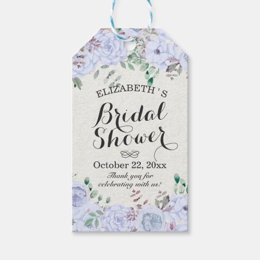 Elegant Waterverf Floral Wedding Vrijgezellenfeest Cadeaulabel (Voorkant)
