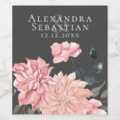 Elegant Waterverf Floral Wedding Wijn Etiket (Enkel label)