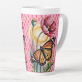 Elegant Waterverf Floral Wenskaart Latte Mok (Rechterhoek)