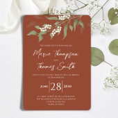 Elegant Waterverf Floral White Terracotta Flower Kaart