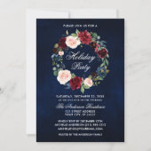 Elegant Waterverf Floral Wreate Holiday Party Kaart (Voorkant)