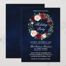 Elegant Waterverf Floral Wreate Holiday Party