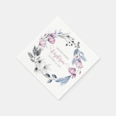 Elegant Waterverf Floral Wreath Baptisme Servet (Hoek)