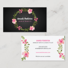 Elegant Waterverf Floral Wreath Visitekaartje