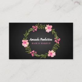 Elegant Waterverf Floral Wreath Visitekaartje