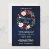 Elegant Waterverf Floral Wreatsfeest Kaart (Voorkant)