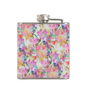 Elegant waterverf florale en gestippelde penseelst heupfles (Achterkant)