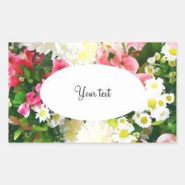 Elegant waterverf florale rechthoekige sticker