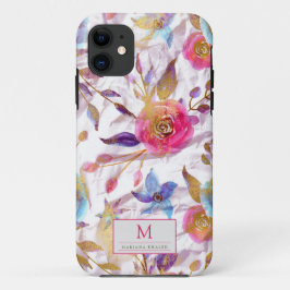 Elegant waterverf florale roze en wit Case-Mate iPhone case