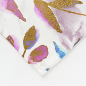 Elegant waterverf florale roze en wit fleece deken (Hoek)