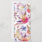 Elegant waterverf florale roze en wit kaart (Achterkant)