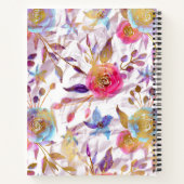 Elegant waterverf florale roze en wit notitieboek (Achterkant)