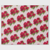 Elegant waterverf florale rozen Verpakkingspapier Cadeaupapier (Vlak)
