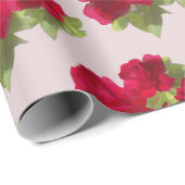 Elegant waterverf florale rozen Verpakkingspapier Cadeaupapier (Rol Hoek)