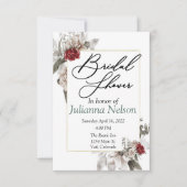 Elegant waterverf florale suspensie in rood en nev kaart (Voorkant)