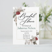 Elegant waterverf florale suspensie in rood en nev kaart (Staand voorkant)