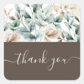 Elegant waterverf florale vierkante sticker (Voorkant)