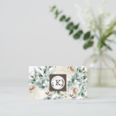 Elegant waterverf florale Visitekaartje (Staand voorkant)