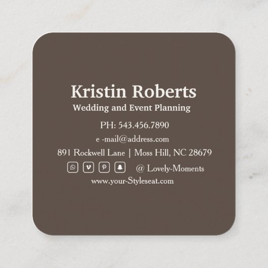 Elegant waterverf florale visitekaartje (Achterkant)