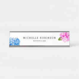 Elegant Waterverf Florals Hydrangea Bureau Naambordje