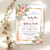 Elegant Waterverf Florals Weddenschap Save The Date