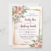 Elegant Waterverf Florals Weddenschap Save The Date (Voorkant)