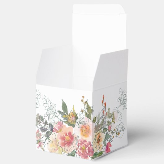 Elegant Waterverf Florals Wedding Favor Box Bedankdoosjes (Geopend)