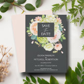 Elegant Waterverf Florals Wedding Save The Date