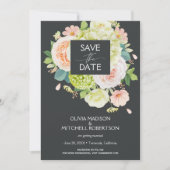 Elegant Waterverf Florals Wedding Save The Date (Voorkant)