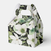 Elegant waterverf floranje zwart-wit bedankdoosjes (Achterkant)