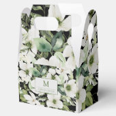 Elegant waterverf floranje zwart-wit bedankdoosjes (Geopend)