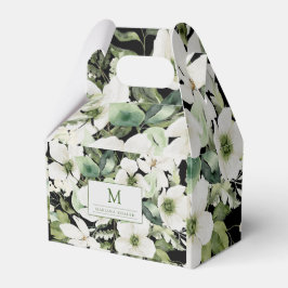 Elegant waterverf floranje zwart-wit bedankdoosjes