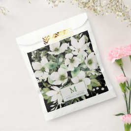 Elegant waterverf floranje zwart-wit bedankzakje