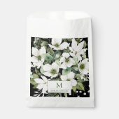 Elegant waterverf floranje zwart-wit bedankzakje (Voorkant)