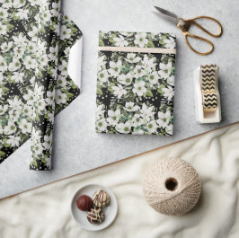 Elegant waterverf floranje zwart-wit cadeaupapier