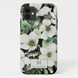 Elegant waterverf floranje zwart-wit Case-Mate iPhone case