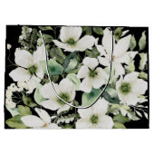 Elegant waterverf floranje zwart-wit groot cadeauzakje (Achterkant)