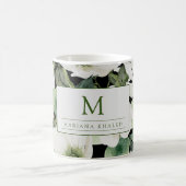 Elegant waterverf floranje zwart-wit koffiemok (Center)