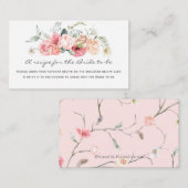 Elegant waterverf floreel recept voor bruid informatiekaartje (Voorkant / Achterkant)
