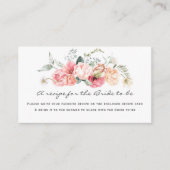 Elegant waterverf floreel recept voor bruid informatiekaartje (Voorkant)