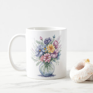 Elegant Waterverf Flower Bouquet Wildbloemen Art Koffiemok