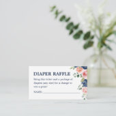 Elegant Waterverf Flowers Diaper Raffle Ticket Informatiekaartje (Staand voorkant)